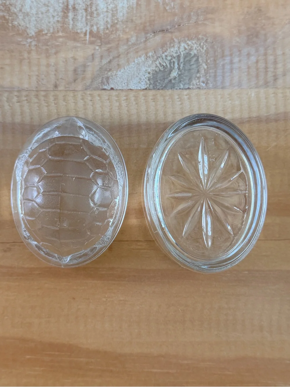 Turtle On Nest, Clear Glass, France, Small Oval Trinket Dish, Cottagecore